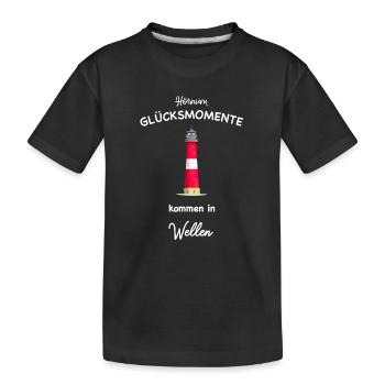 Sylt, Hörnum, Surfer, Kiter, Segler, Wassersport - Kinder Premium Bio T-Shirt - Schwarz - Vorne