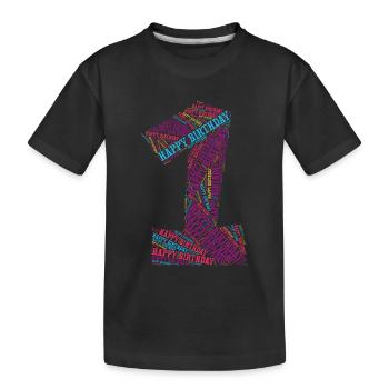 Happy Birthday T-Shirt One Year - Kids' Premium Organic T-Shirt - black - Front
