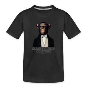 Classy Chimp Couture | Elegant Monkey in Tuxedo - Kids' Premium Organic T-Shirt - black - Front