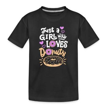 Donuts Donut-Liebhaber - Kinder Premium Bio T-Shirt - Schwarz - Vorne