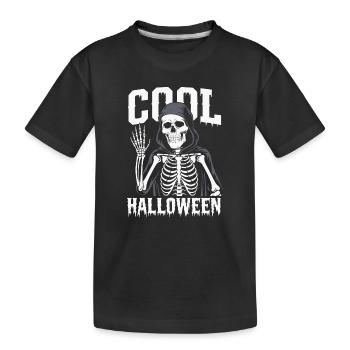 Cooles Halloween Skelett - Kinder Premium Bio T-Shirt - Schwarz - Vorne