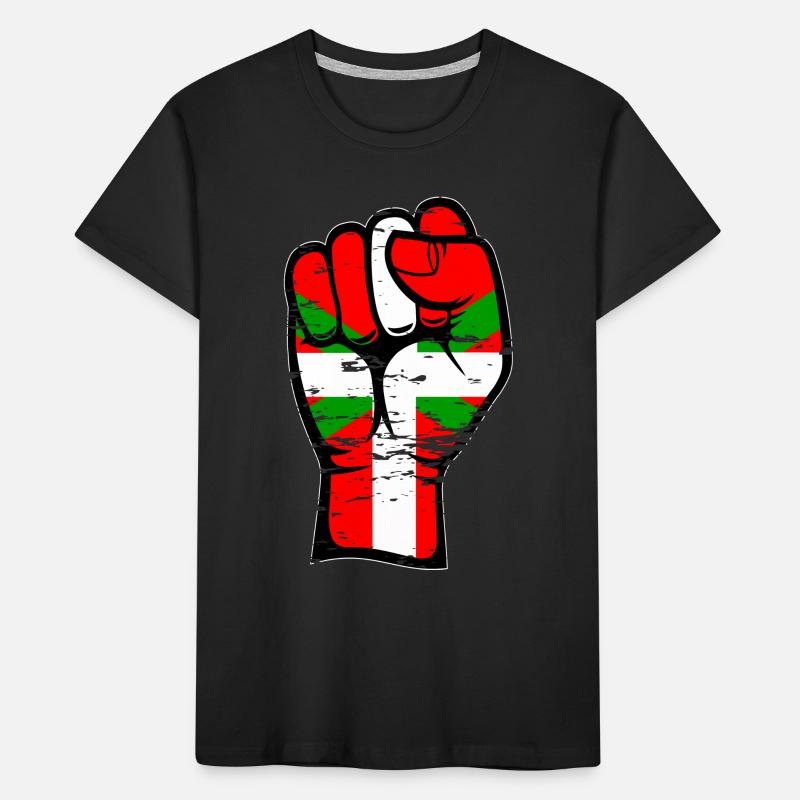 Poing de drapeau basque utilisé T-shirt bio Premium Enfant