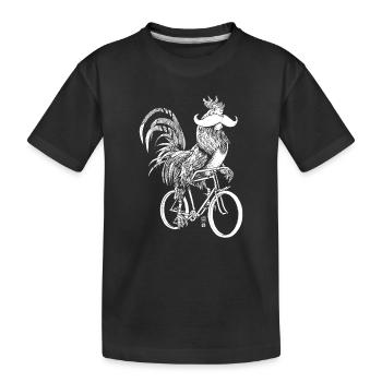 Coq & Bicycles - version blanche - T-shirt bio Premium Enfant - noir - Devant