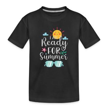 Je suis prêt pour l’été - T-shirt bio Premium Enfant - noir - Devant