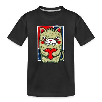 Chat fou - T-shirt bio Premium Enfant - noir - Devant