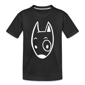 Little White Dog - Kids' Premium Organic T-Shirt - black - Front