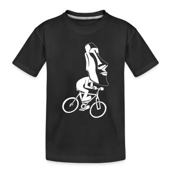 Fahrradtour zur Osterinsel (Weiß) - Kinder Premium Bio T-Shirt - Schwarz - Vorne