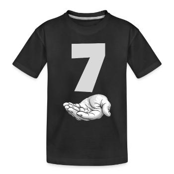 Lustiges Seven Meme Hand Gen Alpha Trend Witz - Kinder Premium Bio T-Shirt - Schwarz - Vorne