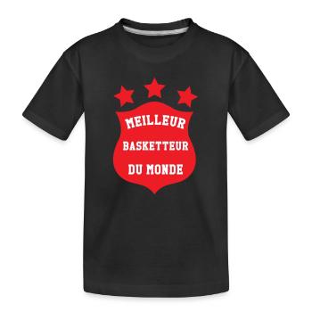 Meilleur basketteur du monde – champion sportif  - T-shirt bio Premium Enfant - noir - Devant
