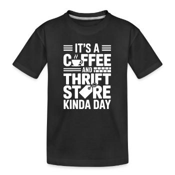 Journée du magasin d’occasion pour café - T-shirt bio Premium Enfant - noir - Devant