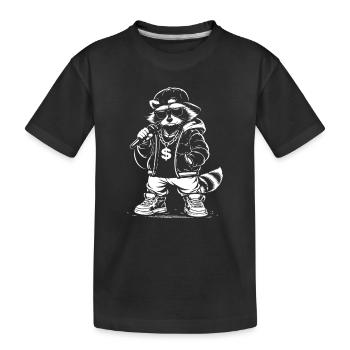 Rappeur de raton laveur avec du bling - T-shirt bio Premium Enfant - noir - Devant