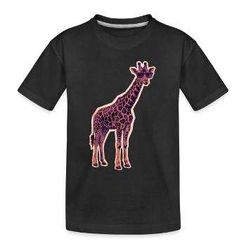 Coole Giraffe Sonnenbrille - Kinder Premium Bio T-Shirt - Schwarz - Vorne