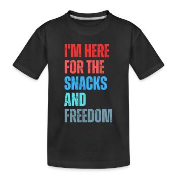 Slogan du plaisir de grignoter et liberté - T-shirt bio Premium Enfant - noir - Devant