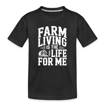 La vie à la ferme, c’est la vie pour moi - T-shirt bio Premium Enfant - noir - Devant