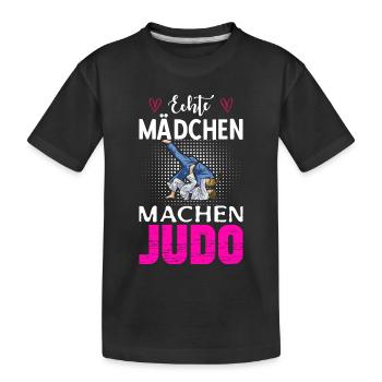Echte Mädchen Machen Judo - Kinder Premium Bio T-Shirt - Schwarz - Vorne