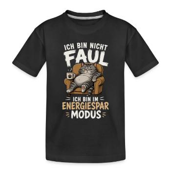 Ich Bin Nicht Faul Ich Bin Im Energiesparmodus - Kinder Premium Bio T-Shirt - Schwarz - Vorne