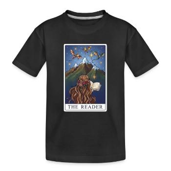 Le lecteur dans le panorama montagneux - T-shirt bio Premium Enfant - noir - Devant