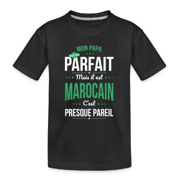 Mon papa n'est pas parfait - Marocain - T-shirt bio Premium Enfant - noir - Devant