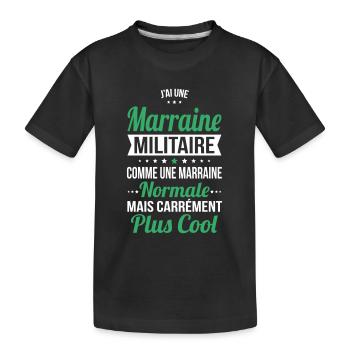 J'ai une marraine militaire plus cool - T-shirt bio Premium Enfant - noir - Devant