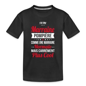 J'ai une marraine pompière plus cool - T-shirt bio Premium Enfant - noir - Devant
