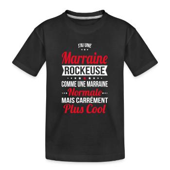 J'ai une marraine rockeuse plus cool - T-shirt bio Premium Enfant - noir - Devant