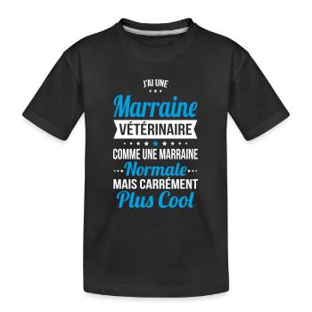 J'ai une marraine vétérinaire plus cool - T-shirt bio Premium Enfant - noir - Devant