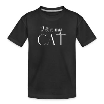 I love my cat - Kids' Premium Organic T-Shirt - black - Front