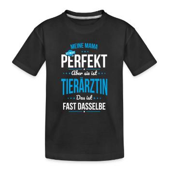 Ma mère n’est pas parfaite - Vétérinaire - T-shirt bio Premium Enfant - noir - Devant