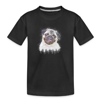 Mops - Kinder Premium Bio T-Shirt - Schwarz - Vorne