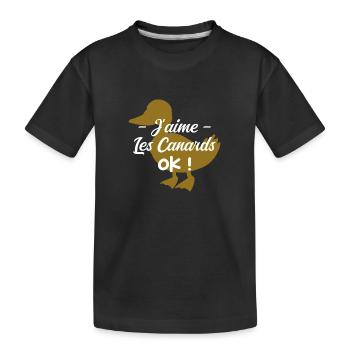 J'aime les canards Ok ! - T-shirt bio Premium Enfant - noir - Devant
