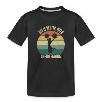 La vie est meilleure avec le cheerleading - T-shirt bio Premium Enfant - noir - Devant