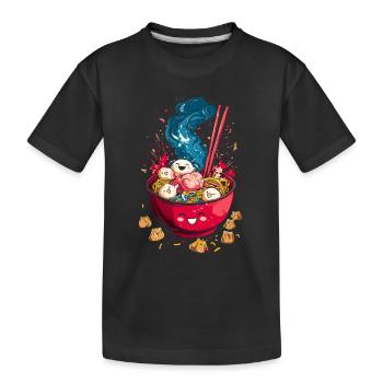 Bol de Ramen Kawaii - T-shirt bio Premium Enfant - noir - Devant