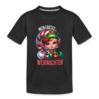 Mein Erstes Weihnachten Baby Elfe - Kinder Premium Bio T-Shirt - Schwarz - Vorne