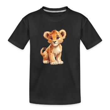 Süßer Löwe für Babys und Kinder - Kinder Premium Bio T-Shirt - Schwarz - Vorne