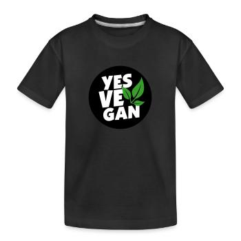 Yes Vegan / Yes ve gan (3c) - Kids' Premium Organic T-Shirt - black - Front