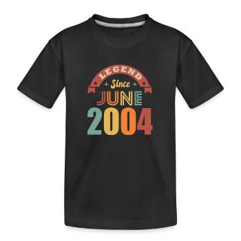 Anniversaire 18 ans legende né en juin 2004 - T-shirt bio Premium Enfant - noir - Devant