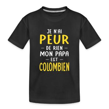 Je n'ai peur de rien mon papa est Colombien - T-shirt bio Premium Enfant - noir - Devant