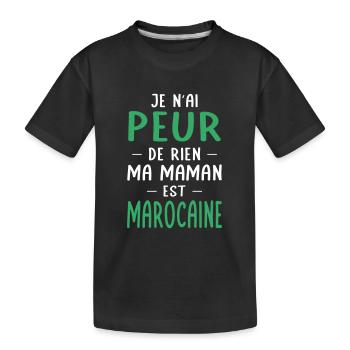 Je n'ai peur de rien ma maman est Marocaine - T-shirt bio Premium Enfant - noir - Devant