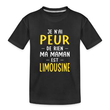 Je n'ai peur de rien ma maman est Limousine - T-shirt bio Premium Enfant - noir - Devant