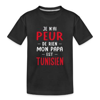 Je n'ai peur de rien mon papa est Tunisien - T-shirt bio Premium Enfant - noir - Devant