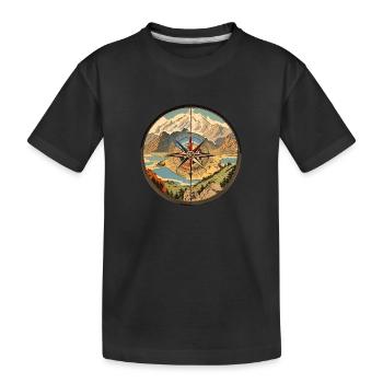 Compass Vintage Wanderlust - Kids' Premium Organic T-Shirt - black - Front