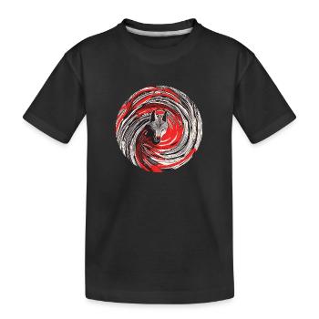 Dark Wolf Black Circle Sketch Emblem - Kids' Premium Organic T-Shirt - black - Front