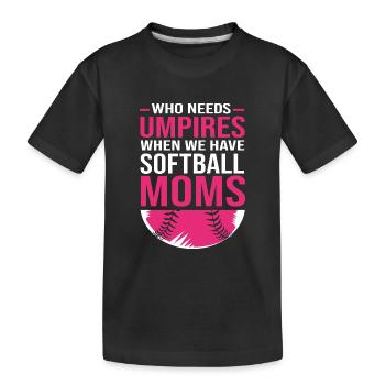 Softball Mom - Kids' Premium Organic T-Shirt - black - Front
