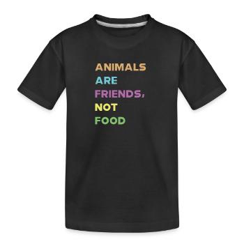 Les animaux sont des amis, pas de la nourriture - T-shirt bio Premium Enfant - noir - Devant