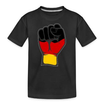 Symbole de la main du poing du drapeau de l’Allemagne - T-shirt bio Premium Enfant - noir - Devant