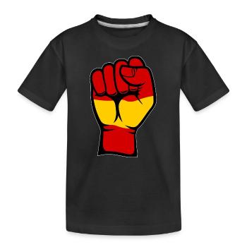Drapeau de l’Espagne Symbole de la main du poing - T-shirt bio Premium Enfant - noir - Devant