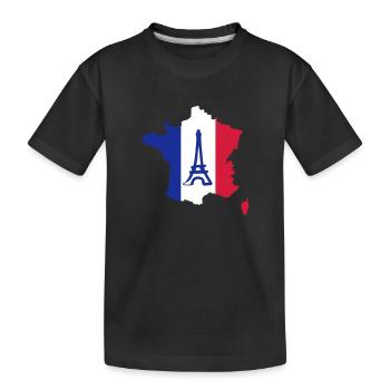 France - Kids' Premium Organic T-Shirt - black - Front