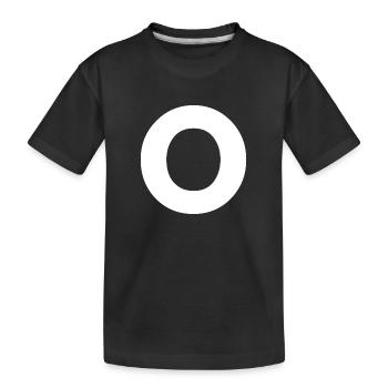 O - Kids' Premium Organic T-Shirt - black - Front