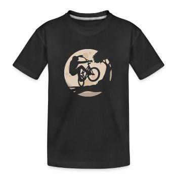 VTT au clair de lune - T-shirt bio Premium Enfant - noir - Devant