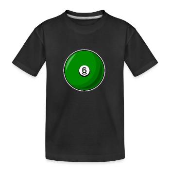 Billardkugel 6 grün Billard sechs - Kinder Premium Bio T-Shirt - Schwarz - Vorne